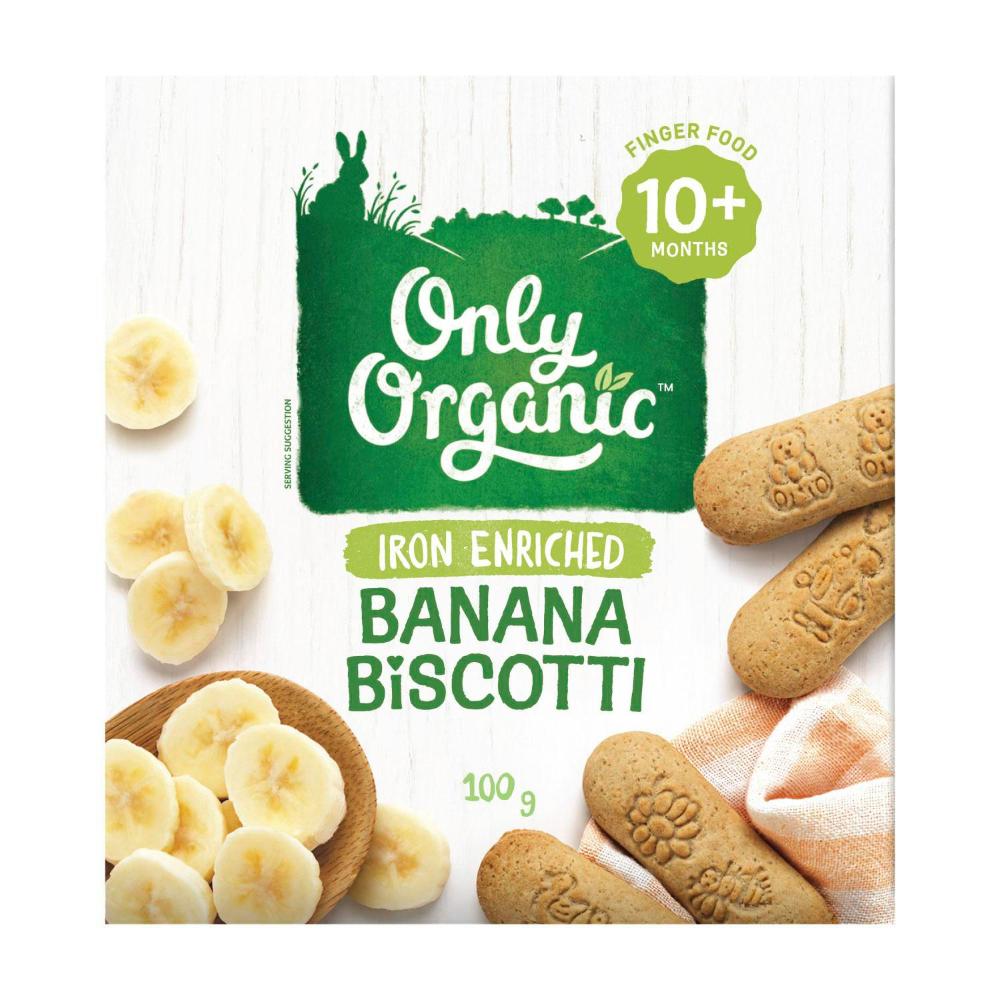 Only Organic Banana Biscotti - 100g