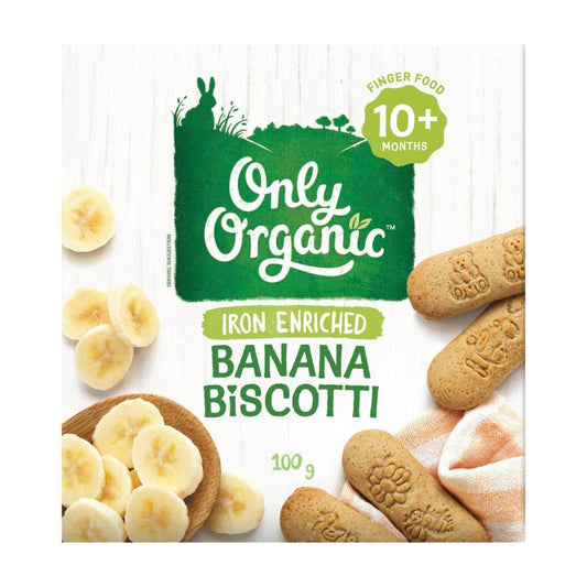 Only Organic Banana Biscotti - 100g