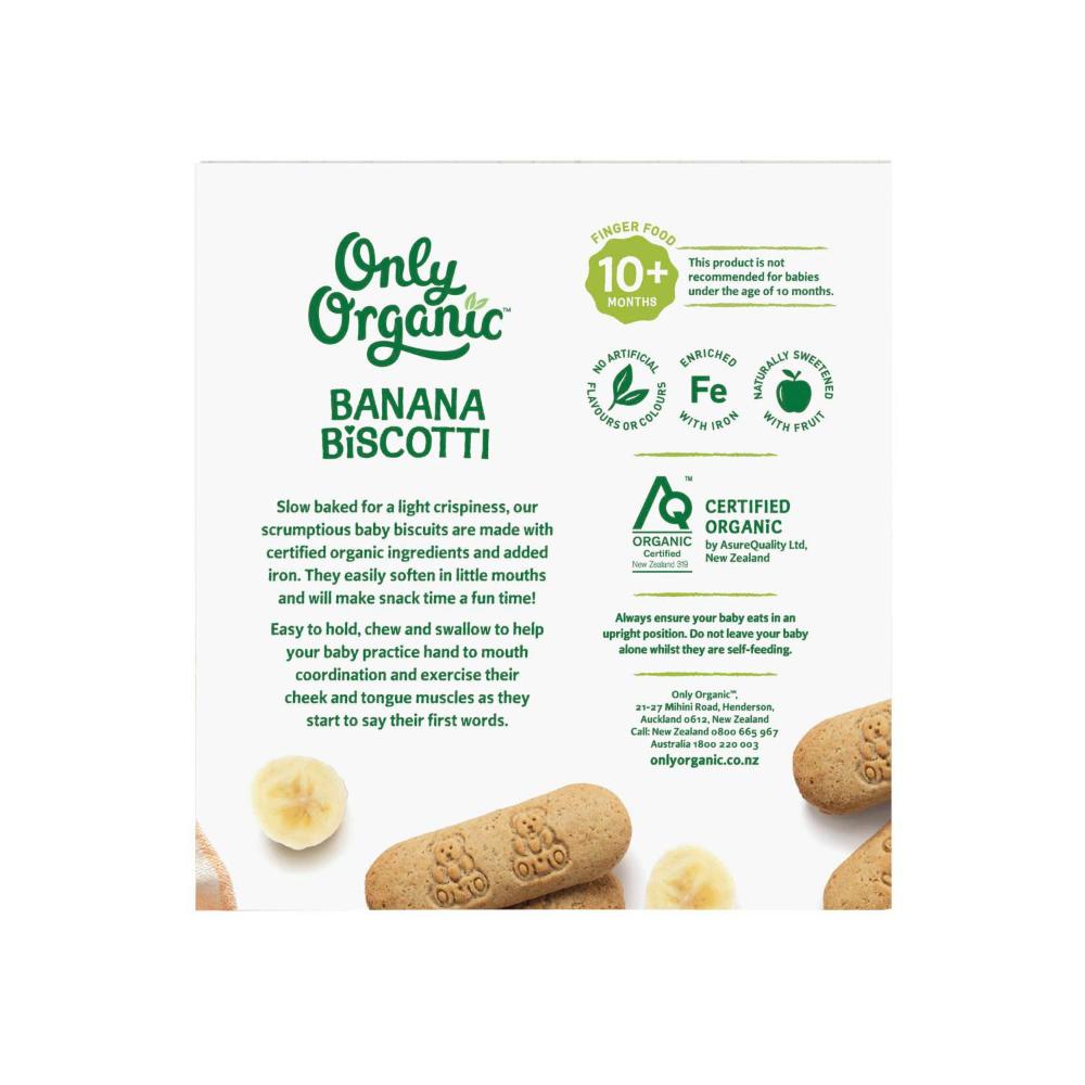 Only Organic Banana Biscotti - 100g