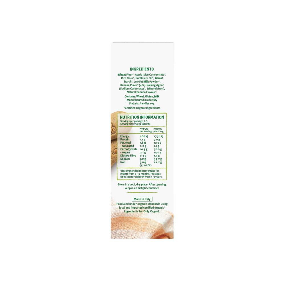 Only Organic Banana Biscotti - 100g