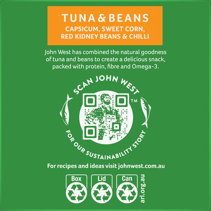 John West Tuna & Beans Capsicum Corn Red Kidney Beans & Chilli 185g