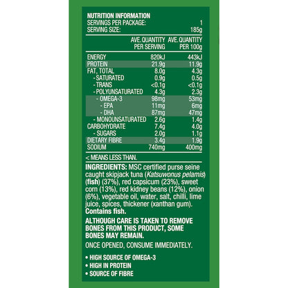 John West Tuna & Beans Capsicum Corn Red Kidney Beans & Chilli 185g