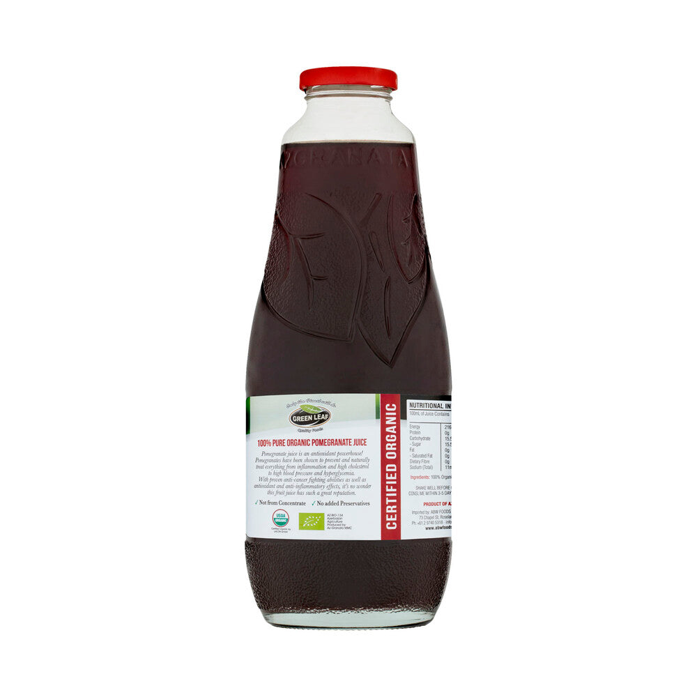 Greenleaf Organic Pomegranate Juice Glass - 1L