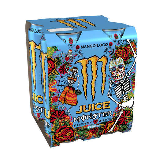 Monster Energy Mango Loco Multipack Cans 500ml x 4 Pack