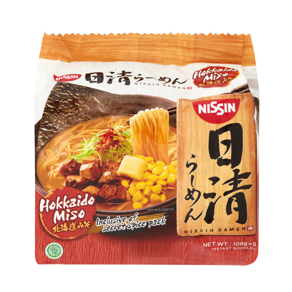 Nissin Hokkaido Miso Noodles 5 Pack - 530g