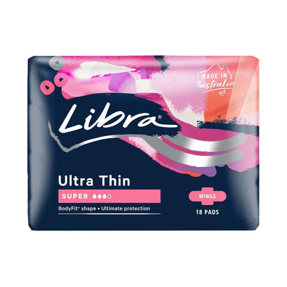 Libra Ultra Thin Super Pads With Wings - 18 pack