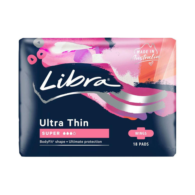 Libra Ultra Thin Super Pads With Wings - 18 pack