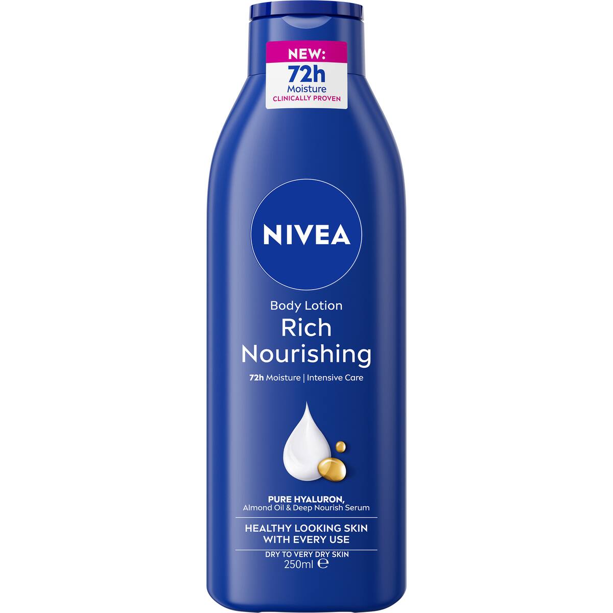 Nivea Rich Nourishing Body Lotion 72hr Moisturiser For Dry Skin 250ml
