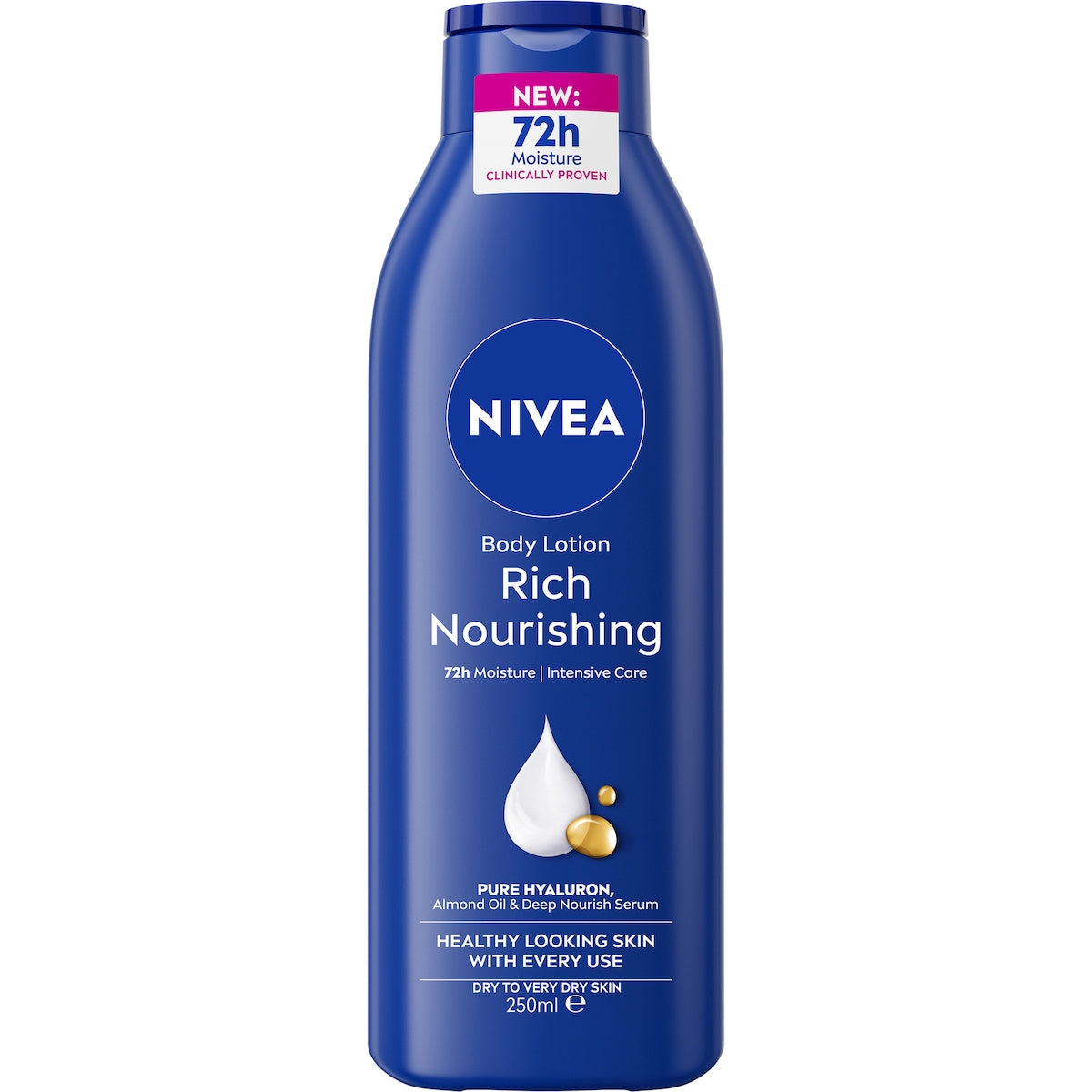 Nivea Rich Nourishing Body Lotion 72hr Moisturiser For Dry Skin 250ml