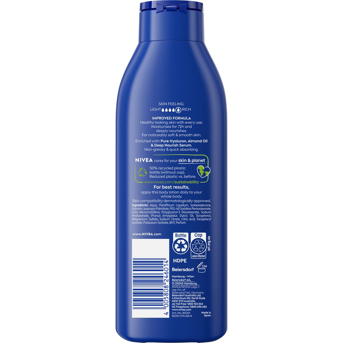 Nivea Rich Nourishing Body Lotion Deep Moisturiser For Dry Skin 250ml