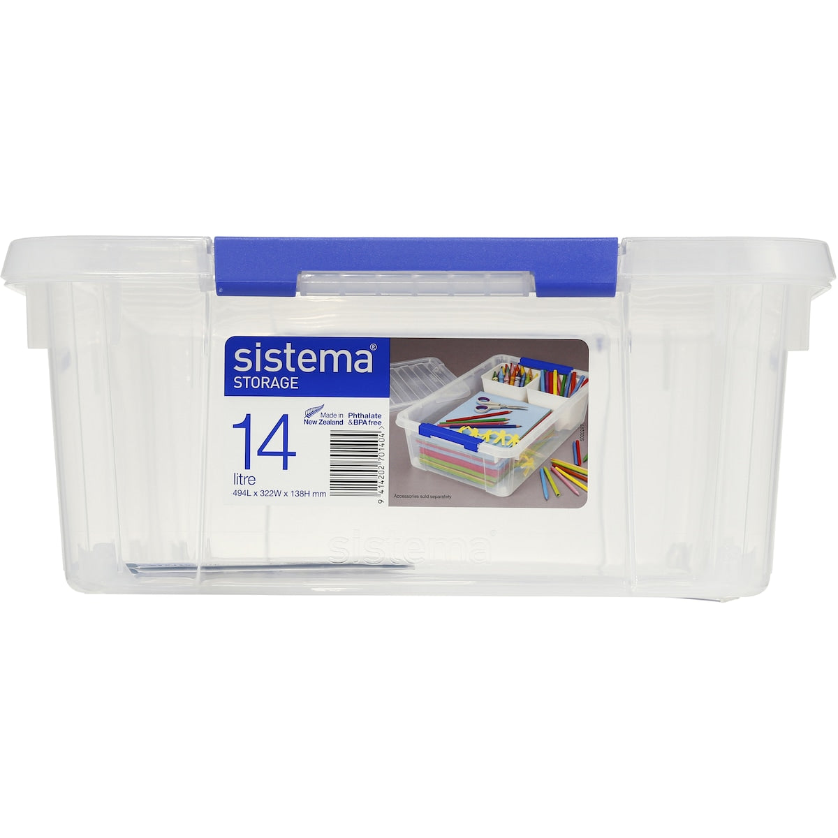 Sistema Storage Container With Lid 14l Assorted Each