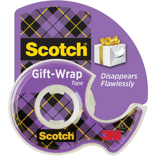 Scotch Giftwrap Tape With Dispenser 19mm X 16.5m Each