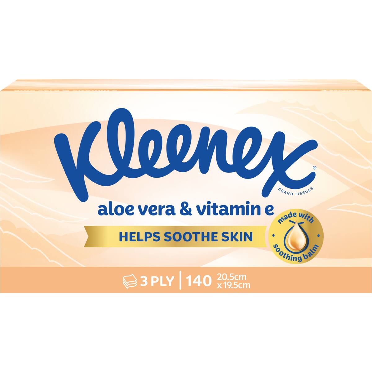 Kleenex Aloe Vera & Vitamin E 3 Ply Facial Tissues 140 Pack