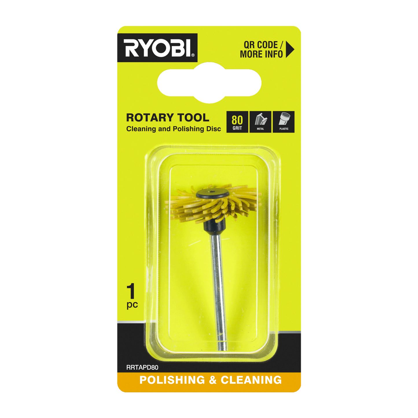 Ryobi Rotary Tool Cleaning and Polishing Disc - 38mm - 80 Grit