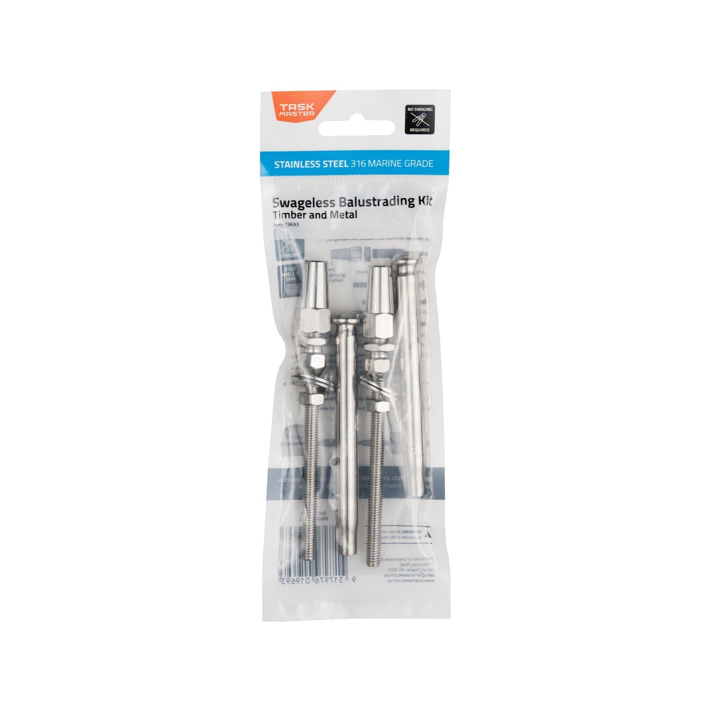 Taskmaster Swageless Timber and Metal Balustrading Kit - 74 x 210mm