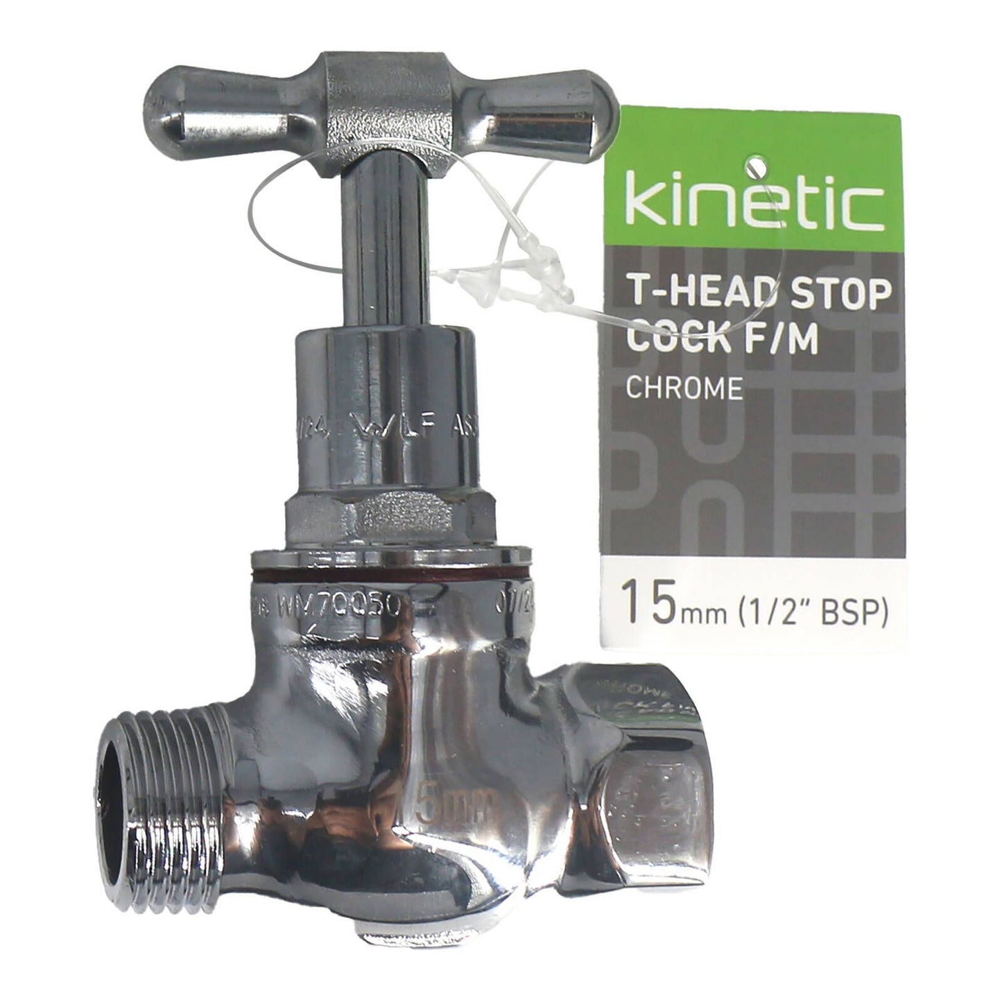 Kinetic Chrome T Head Stop Cock - 15mm