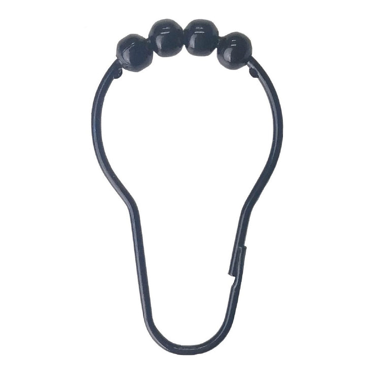 Barelli Black Metal Shower Curtain Rings 12 Pack