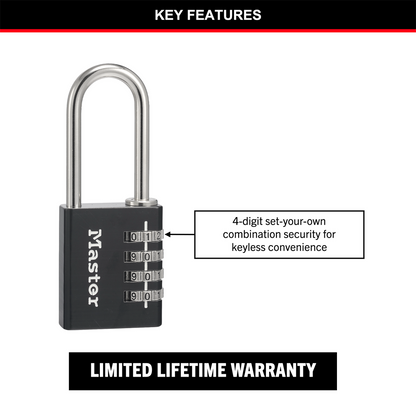 Master Lock Combination Padlock - 51mm Shackle - Aluminium - Keyless