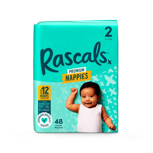 Rascals Premium Nappies Size 2 (4-8kg) - 48 Pack