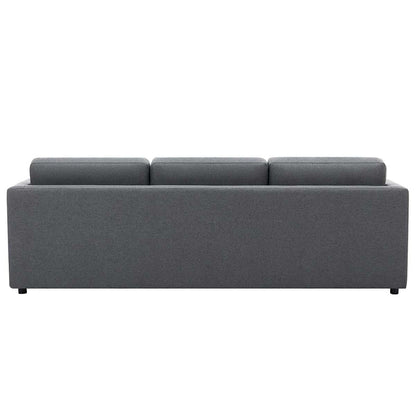 Fresh Industries 3 Seater Fabric Sofa with Loose Seat & Back Cushions, 150 kg Capacity per Seat