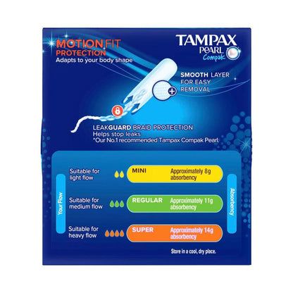 Tampax Pearl Compak Mini Applicator Tampons - 18 Pack