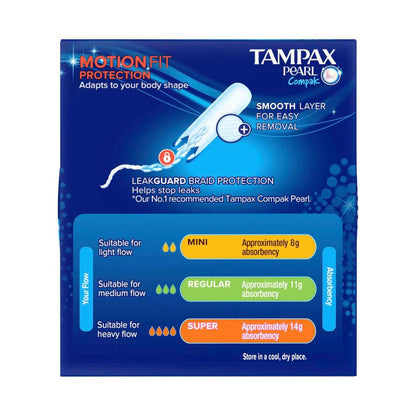Tampax Pearl Compak Regular Applicator Tampons - 18 Pack