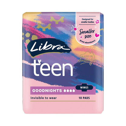 Libra Girl-teen Goodnight Pads With Wings - 10 Pack