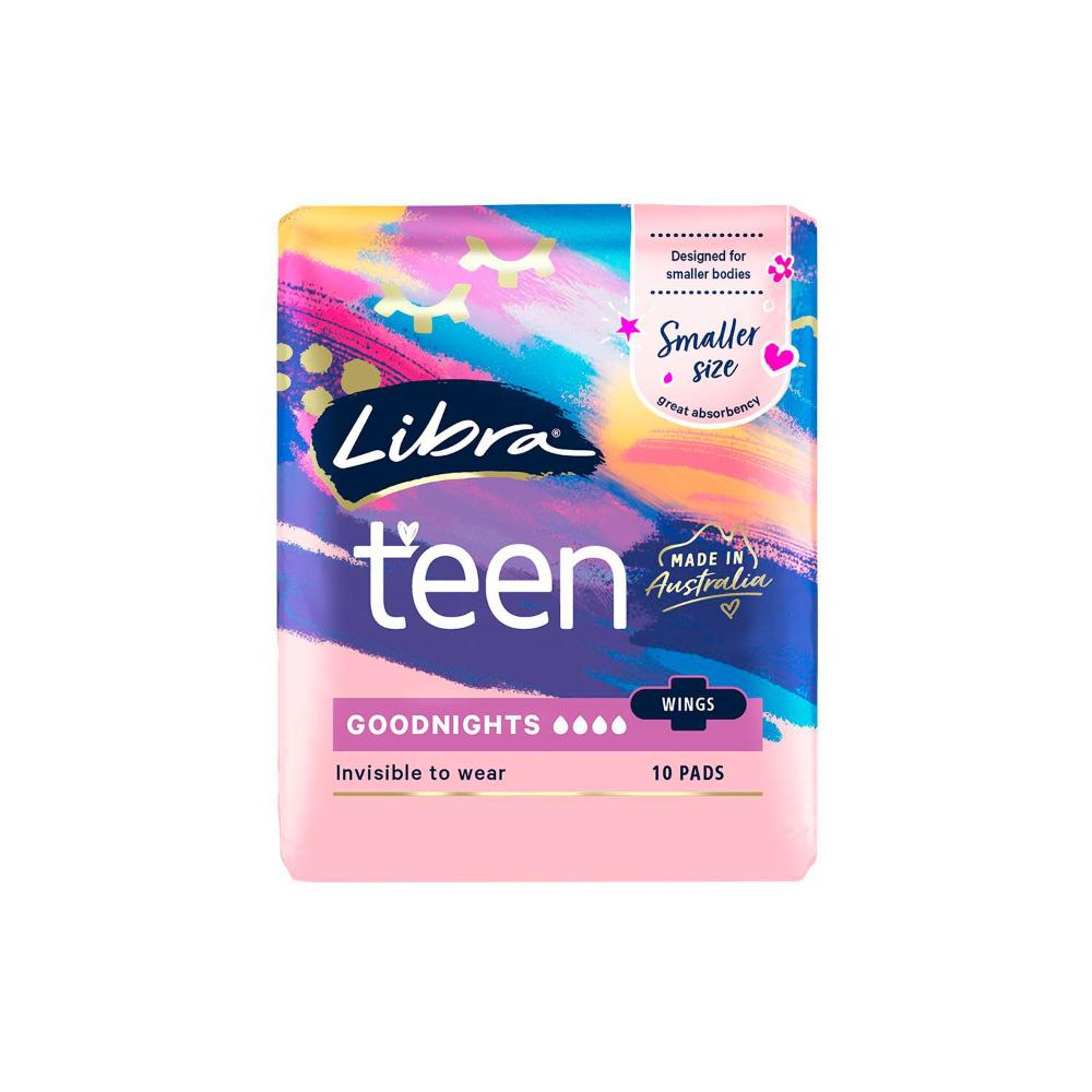 Libra Girl-teen Goodnight Pads With Wings - 10 Pack