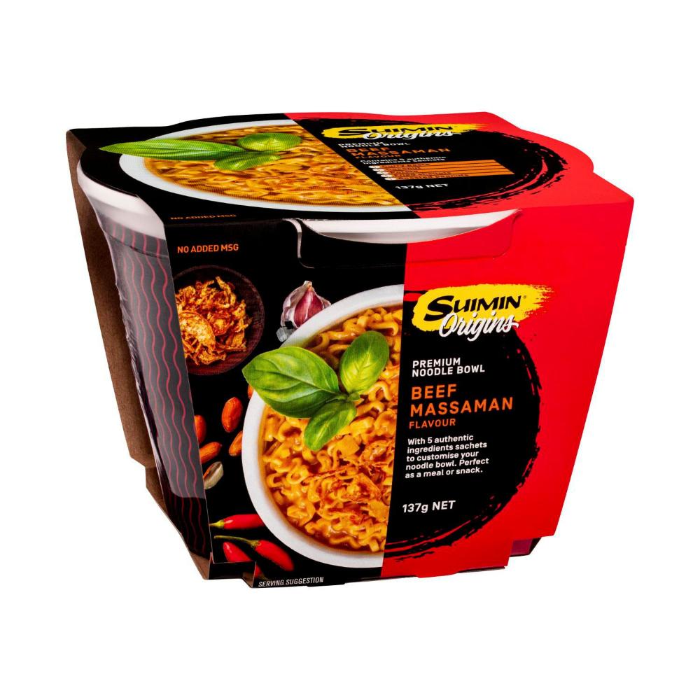 Suimin Origins Beef Massaman Noodle Bowl - 137g