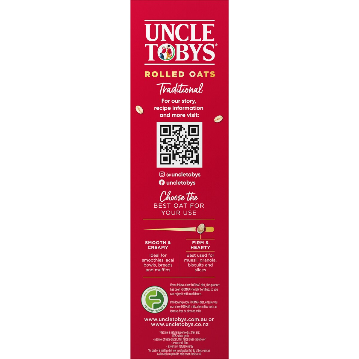 Uncle Tobys Oats Traditonal Rolled Oats Porridge 1kg