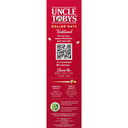 Uncle Tobys Oats Traditonal Rolled Oats Porridge 1kg