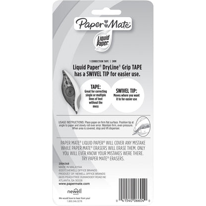 Paper Mate Liquid Paper Dryline Grip White Out Correction Tape Each