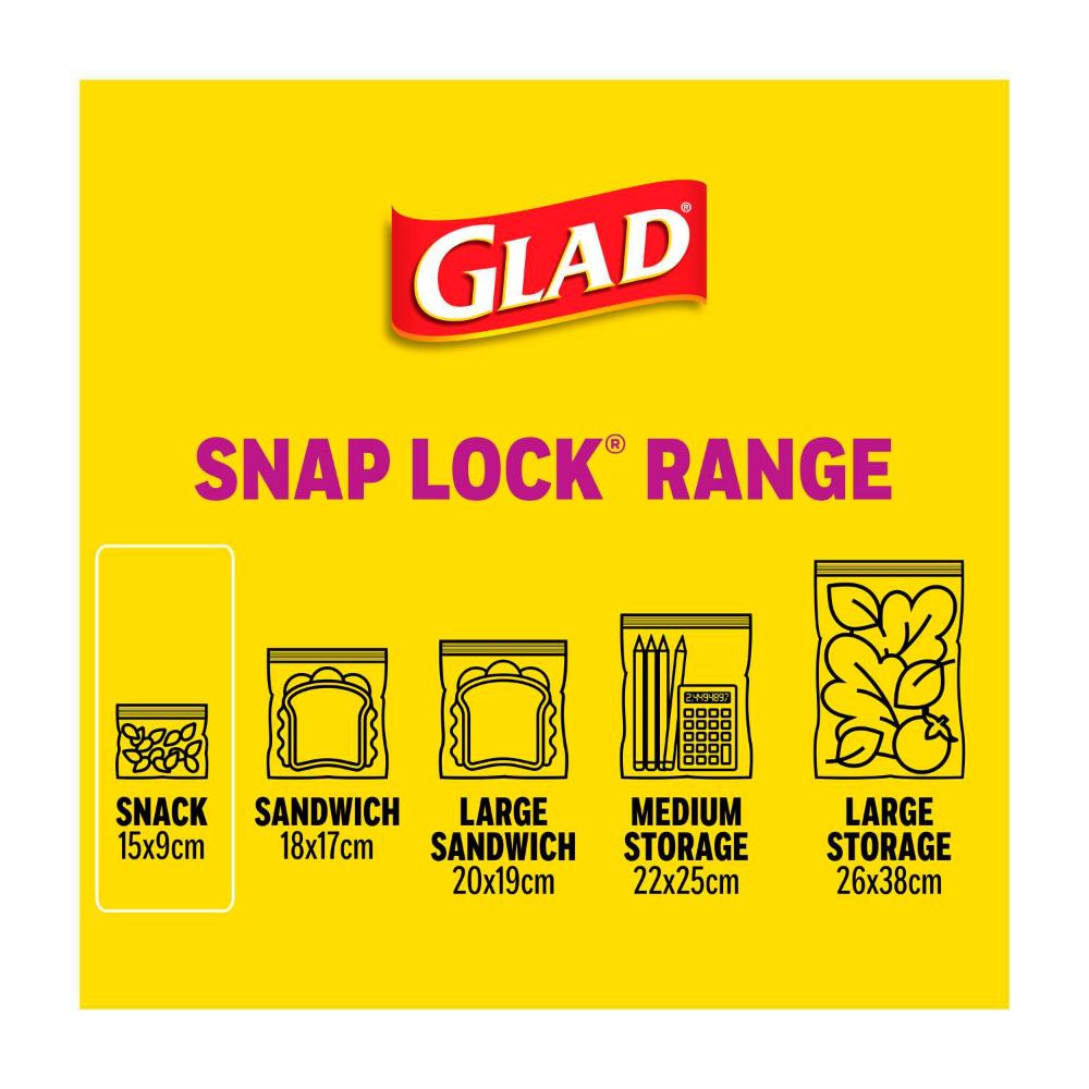Glad Snap Lock Snack Bags - 60 pack