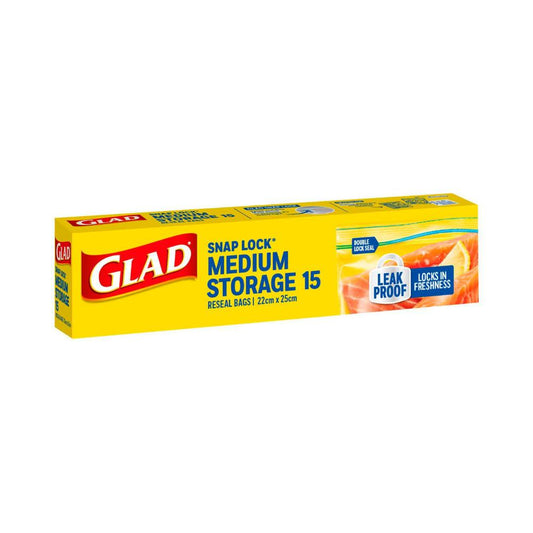 Glad Snap Lock Storage Bags Medium - 15 pack