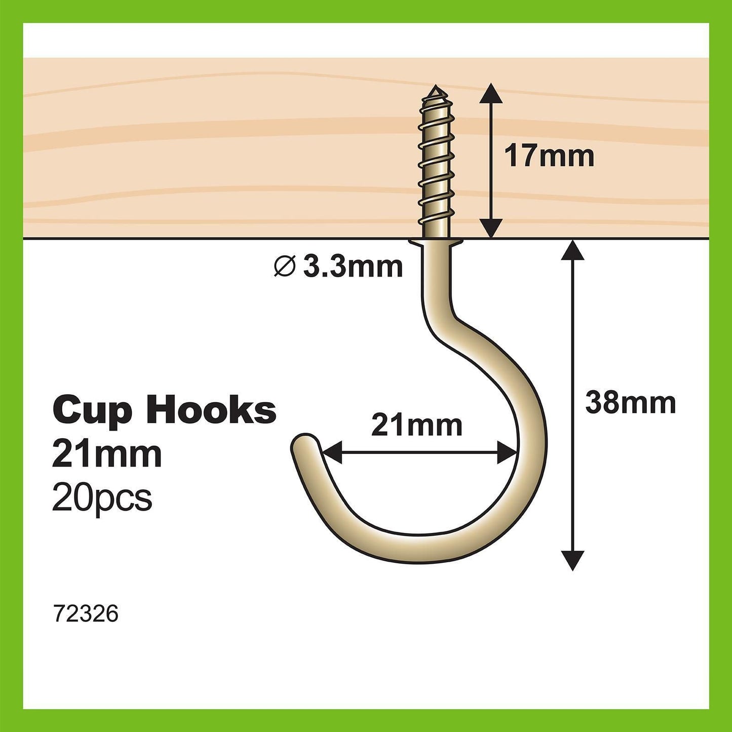 Everhang Cup Hook - 21mm - 20 Pack
