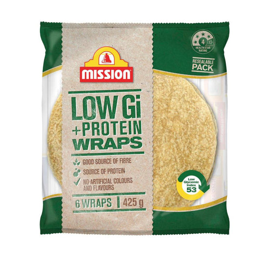 Mission Wraps Low Gi Wholemeal 6 Pack - 425g