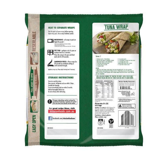 Mission Wraps Low Gi Wholemeal 6 Pack - 425g
