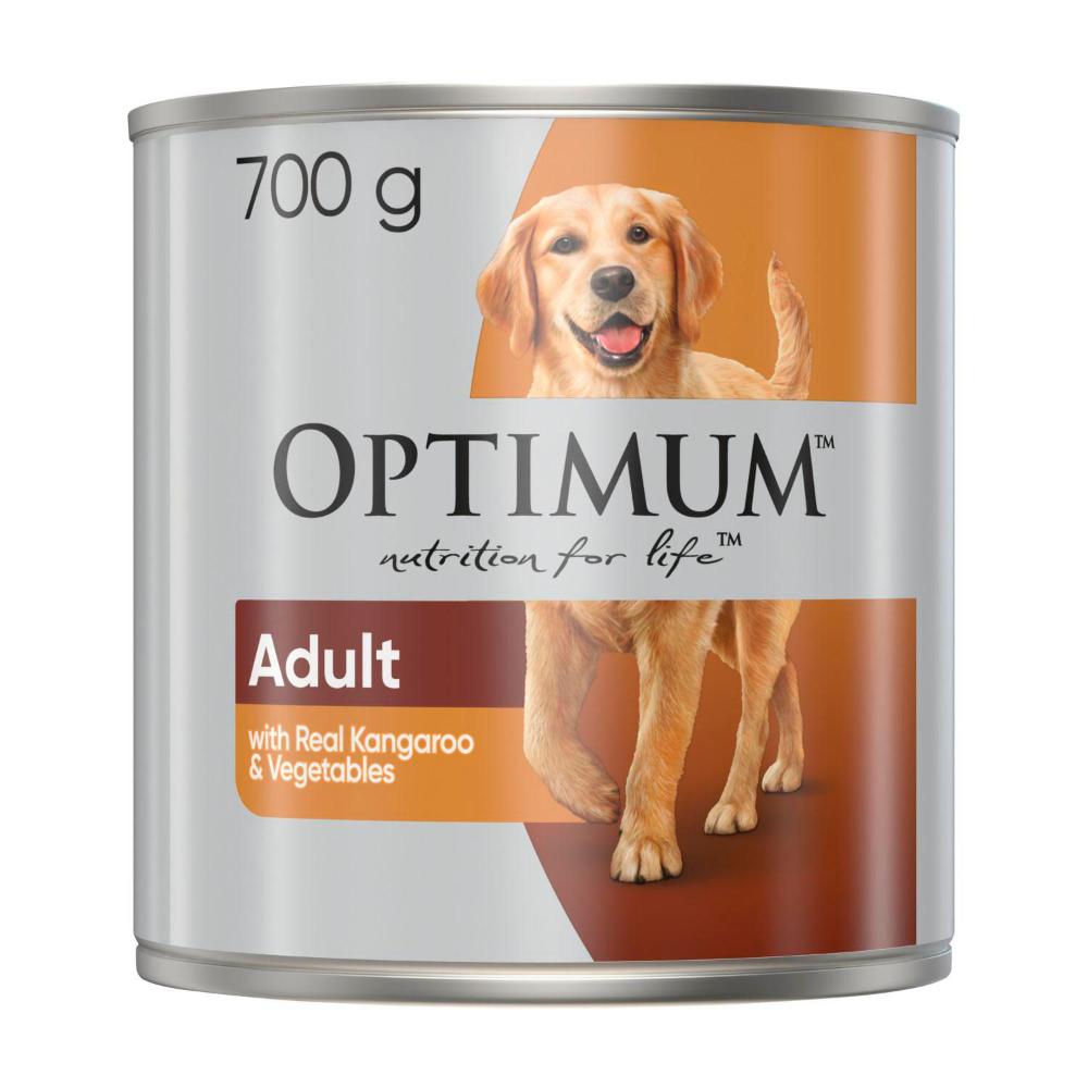 Optimum Real Kangaroo & Vegetables Adult Wet Dog Food Can - 700g