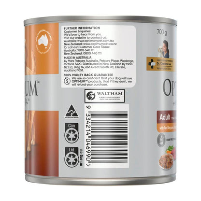 Optimum Real Kangaroo & Vegetables Adult Wet Dog Food Can - 700g