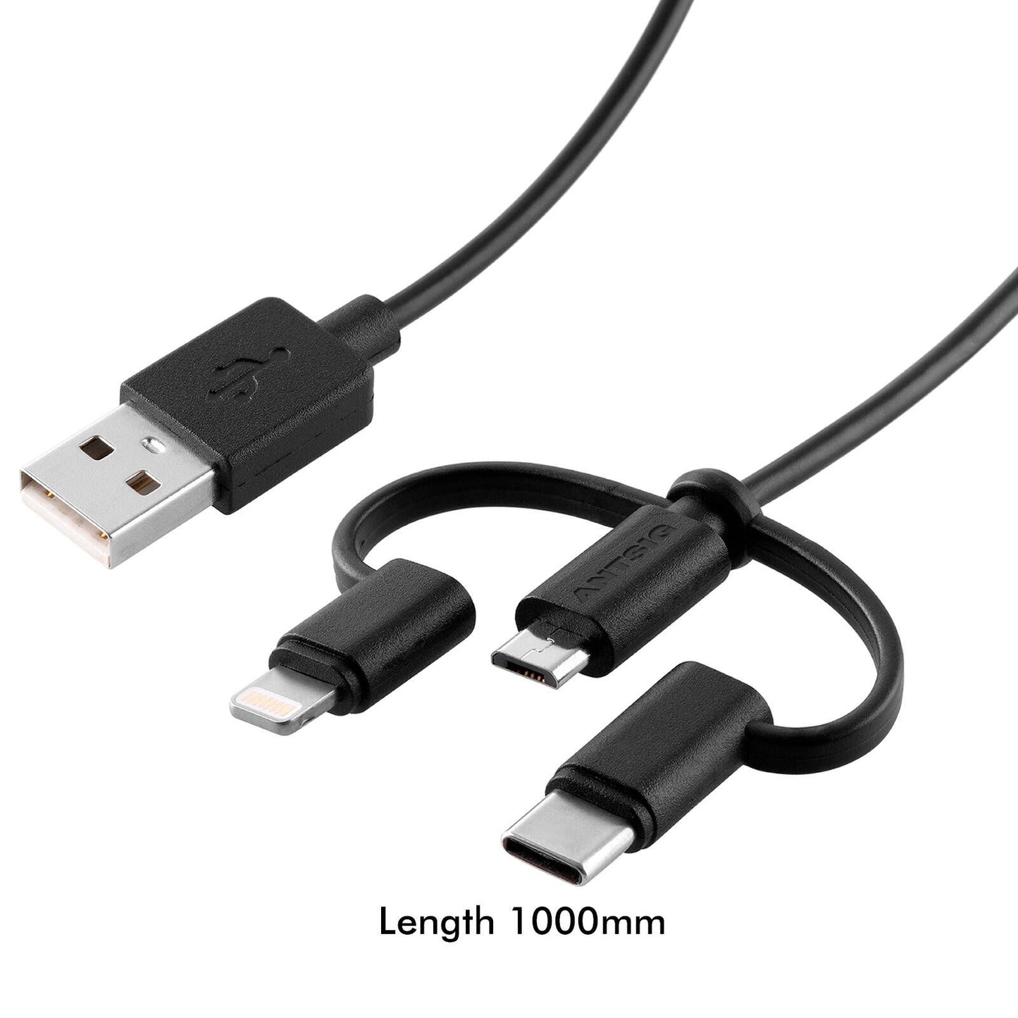 Antsig 3 in 1 USB Cable - 1m