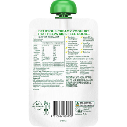 Vaalia Kids Probiotic Yoghurt Pouch Vanilla 140g