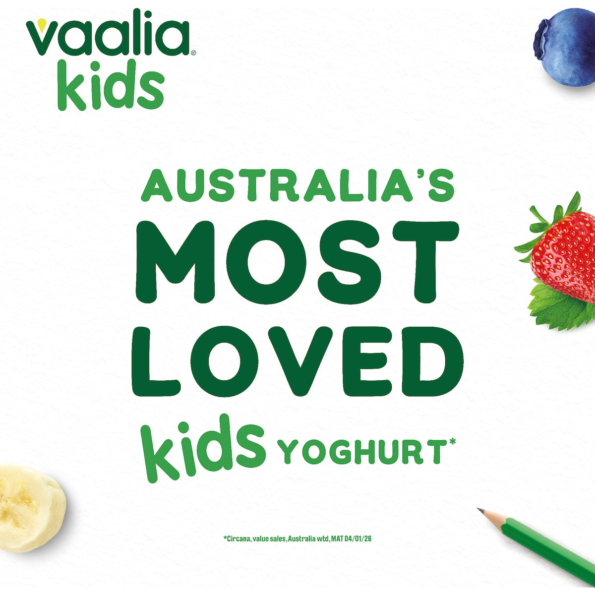 Vaalia Kids Probiotic Yoghurt Pouch Vanilla 140g