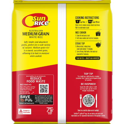 Sunrice Australian White Rice Medium Grain 2kg
