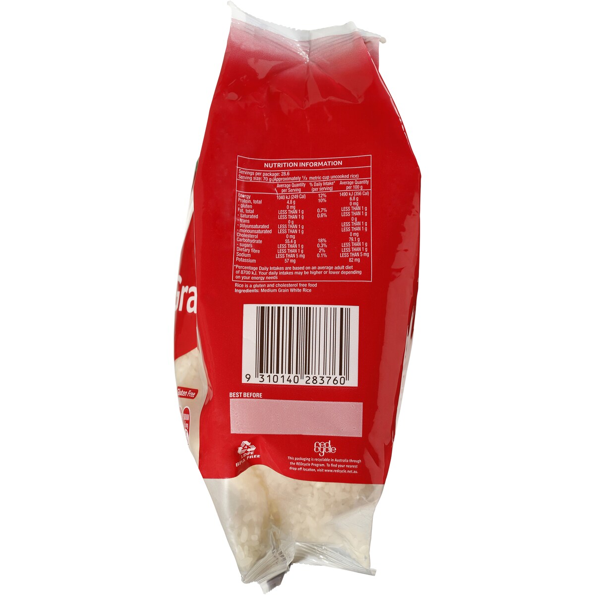 Sunrice White Rice Calrose Medium Grain 2kg