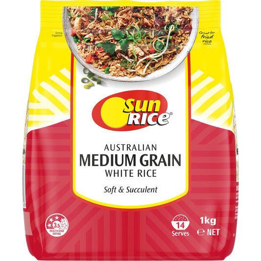 Sunrice Australian White Rice Medium Grain 1kg