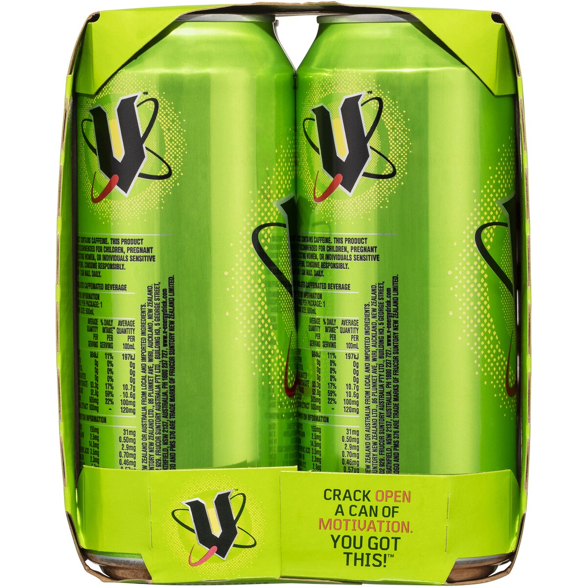 V Energy Drink 500ml x4 Pack