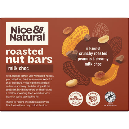 Nice & Natural Roasted Nut Bars Milk Choc 6 Pack
