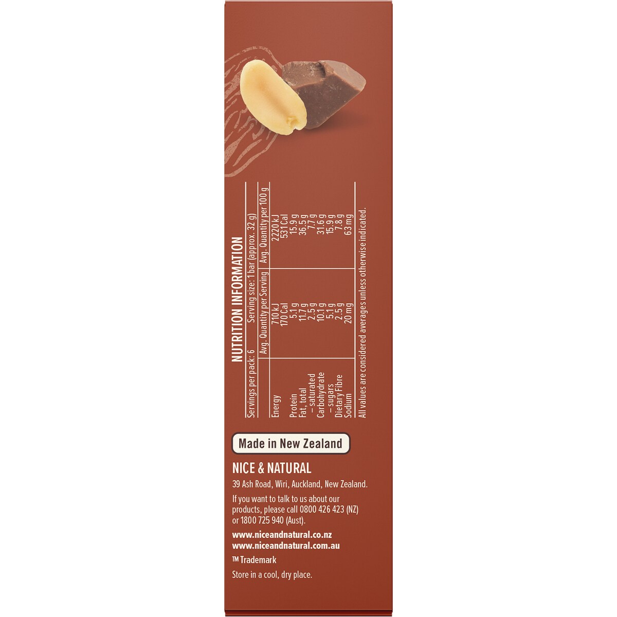 Nice & Natural Nut Bar Chocolate 6 Pack