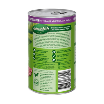 Nature's Gift Adult All Breeds Wet Dog Food Casserole Gravy Lamb Vegetables & Barley - 700g