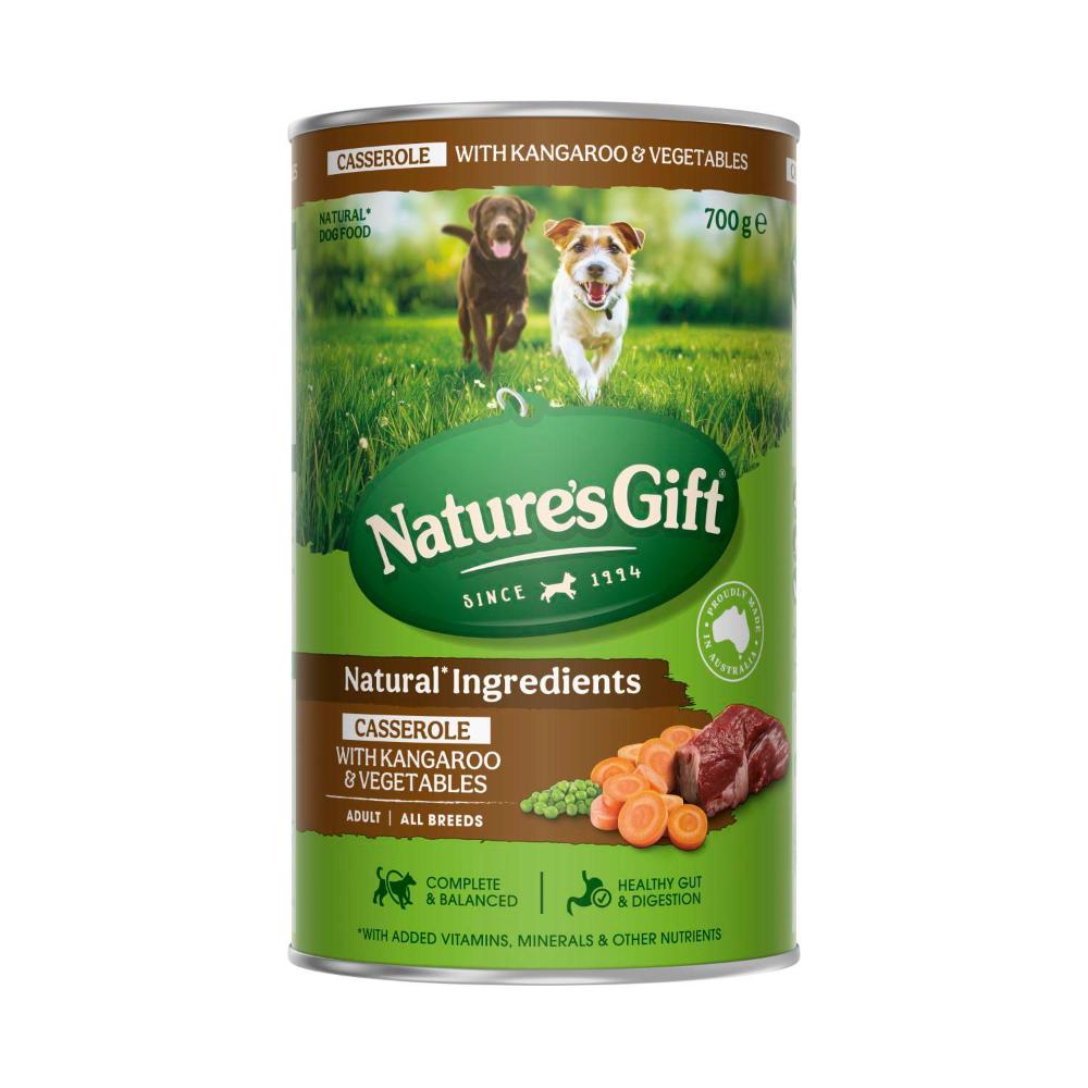 Nature's Gift Adult All Breeds Wet Dog Food Casserole Gravy Kangaroo & Vegetables - 700g